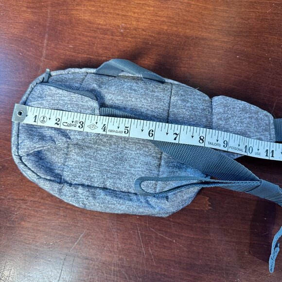 ADIDAS Grey Charcoal Space Dye Zipper Fanny Pack Crossbody Bag - Picture 7 of 11